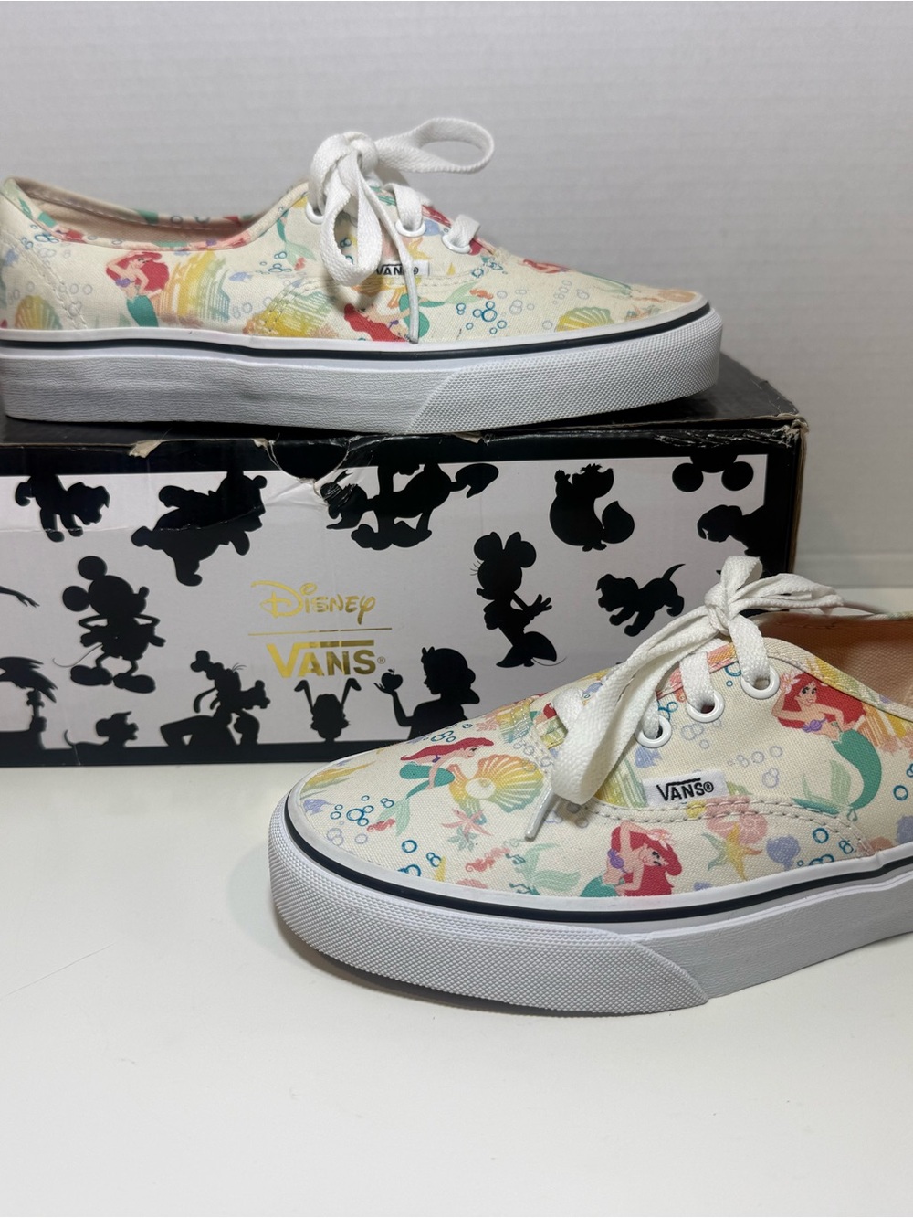 Disney Ariel Canvas Sneakers - White with Multicolor Sea Print